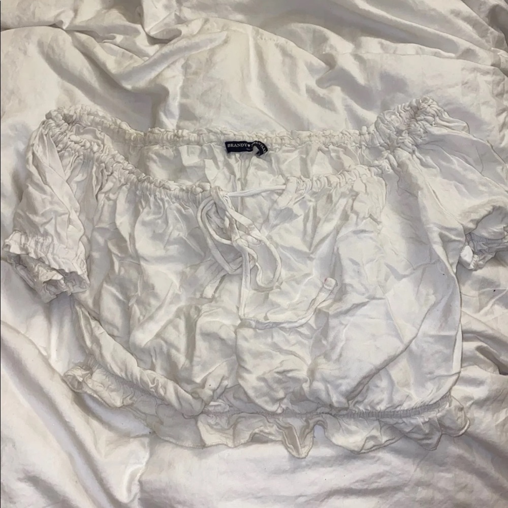 Brandy Melville White Off the Shoulder Top